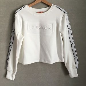 LAST CHANCE! Hunter for Target Sweatshirt Chain Trim Crop White 3D Logo Size S